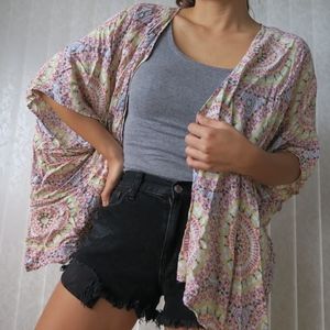 Bethany Mota Kaleidoscope Print Kimono Top